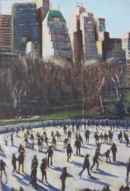 § Clive McCartney (b.1949) The Skaters, Central Park 23 x 16in.